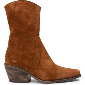 Resim Deery Kadın Hakiki Süet Taba Renk Western Bot - Z1564ztbac01 Taba 