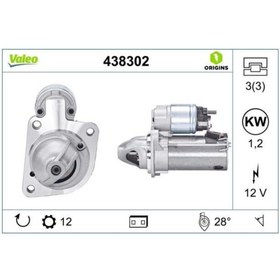 Resim VALEO 12V MARŞ MOTORU 12 DİŞ 1.2 KW FORD FORD FOCUS/KUGA/C-MAX-VOLVO S60/S80/V40/V70 (START-STOP) 