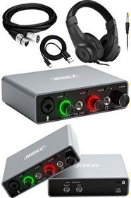 Resim Midex GLX-700GR-H Üst Segment USB 2 Giriş 2 Çıkış 24 bit/192 kHz Stüdyo Ses Kartı (Kulaklık ve Kablo Dahil) 