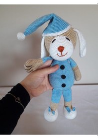 Resim Amigurumi Mavi Uykucu Köpek 