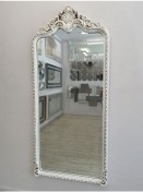 Resim Ayna Denizi Princess Great Aging White Model Eskitme Beyaz Renk Dekoratif Boy Aynası Eskitme Beyaz 