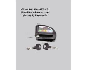 Resim Su Geçirmez Alarm Disk Kilidi Motosiklet Scooter Bisiklet Güvenlik 