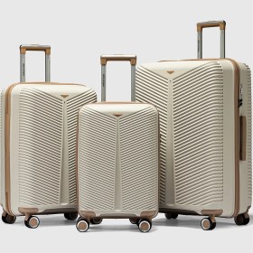Resim My-pp Bilbao Tekerlekli Kırılmaz Valiz 3'lü Set Bavul Ekru Kemik Şambapnya Ekru 