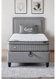 Resim Melisa Tek Kişilik Sandıklı Baza Antibakteriyel Ortopedik Paket Yaylı Visco Yatak 3 Lü Set 120 x 200 