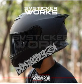 Resim Tribal Desen Dekor Kask Sticker Tüm Kasklar Uyumlu Tek Yön 1 Adet Gri 