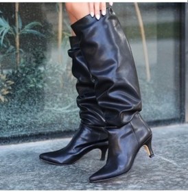 Resim Biçomi Zelya Siyah Cilt Topuklu Çizme Çok Renkli 