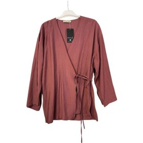 Resim Hasenna Z-544 Üstü Kimono Etekli Çilek İkili Takım Füme 