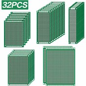Resim 32 Adet Çift Taraflı Bakır PCB Prototip Kartları Seti, 6 Boyut, DIY Lehimleme Projeleri, Elektronik Breadboard Seti 