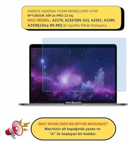 Resim McStorey MacBook Air M1 ve MacBook Pro M1-M2 13 inç Uyumlu Şeffaf Anti BlueRay Ekran Koruyucu Göz Yormayan Touch Bar Touch ID Şeffaf 
