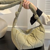 Resim Moda Puffer Çapraz Vücut Çantası, Trendy Kapitone Omuz Çantası, Kadınlar Için Rahat El Çantası Ve Cüzdan 