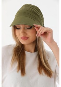 Resim Safari Bağlamalı Haki Siperli Bandana Vizör Haki 