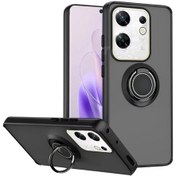 Resim Infinix Zero 30 4G Kılıf Yüzüklü Standlı Extra Darbe Emici Sert Silikon Kapak - Siyah 
