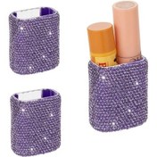 Resim Willowhaven 2 Adet Mor Elmas Kaplama Ruj Kutusu, Ofis Ve Araç İçin Ruj Tutucu 