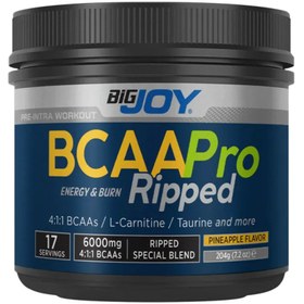 Resim Bigjoy Bcaapro Ripped 204g 17 Servis Ananas Aroma MİX FORMULA(Bcaa L-carnitine Taurine Caffeine)Amino Asit 