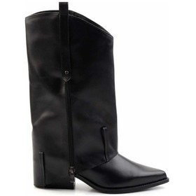 Resim Siyah Hakiki Deri Kadın Bot & Bootie K02415016003 Siyah 