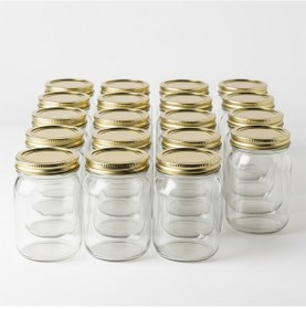 Resim 20 Adet - 660cc Kapaklı Cam Kavanoz - Gıda Temasına Uygun Beyaz - Şeffaf 