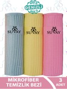 Resim SUVAY Mikrofiber Temizlik Bezi 3'lü & Cam Bezi Araba Bezi Toz Bezi Magic Towel Sihirli Temizlik Bezleri 