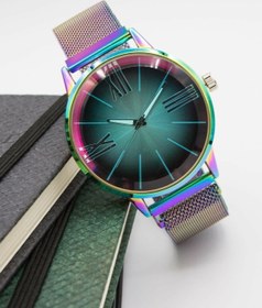 Resim ÇENÇEN Karışık Renkli Hasır Mıknatıslı Kordon Renkli Cam Unisex Saat 