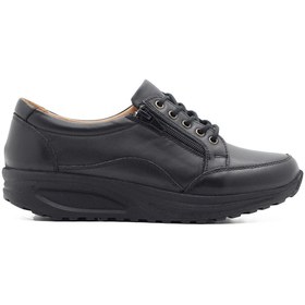 Resim Barmea Hakiki Deri Kadın Günlük Yürüyüş Ayakkabısı - 755 Siyah | Orjinal 