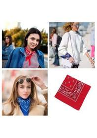 Resim Melek Kare Bandana Fular Mavi 