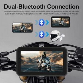 Resim Motosiklet Navigasyon 5,5 inç Ekran GPS IP67 Su Geçirmez Carplay Motosiklet Android olmadan Oto Monitör 