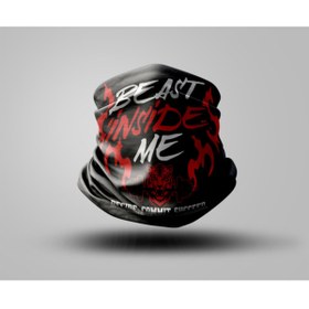 Resim Buffalo Yazı Tasarımlı Motorcu Buff Maske Outdoor Boyunluk Unisex Bandana 