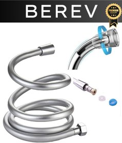 Resim Berev Gri Paslanmaz Kopmaz Patlamaz Kaliteli Pvc Duş Hortumu Tüm Duş Setleri Ile Uyumlu - 150cm 