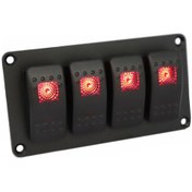 Resim Yuntech01 Araç Ve Gemi 4lü Led Işık Kontrol Paneli, 12-24v, Su Geçirmez, Alüminyum, Kırmızı S3640-z 