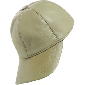 Resim Unisex %100 Deri Arkadan Ayarlanabilir Baseball Kep Şapka Haki 
