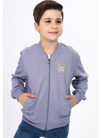 Resim Toontoy Erkek Çocuk Baskılı Hırka Koyu Gri 