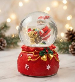Resim Yılbaşına Özel Işıklı Ve Müzikli Kar Küresi Orta Boy Noel Baba Kar Küresi - Model 2 