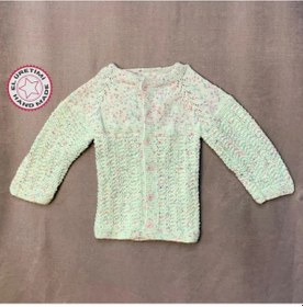 Resim Uretti - Kadir 7704 - El Örgüsü Ebruli Yün Kız Bebek Hırkası - 12 / 18 Ay Çok Renkli 