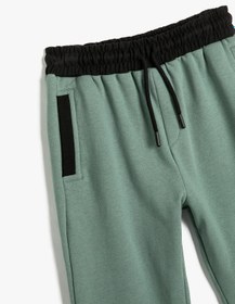Resim Koton Jogger Eşofman Altı Renk Bloklu Şardonlu Pamuklu Haki 5wkb40115tk Haki 