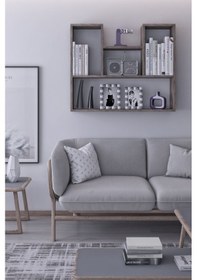 Resim Lale Kitaplık Duvar Monteli Bölmeli Raflı Kitaplık 