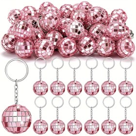 Resim 25 adet Pembe Disco Toplu Anahtarlık - Metal Halkalarla Mini Ayna Topları, Düğünler, Doğum Günleri, Gelin Partileri için 70'ler ve 80'ler Parti Hediyeleri - Fotoğraf Aksesuarları ve Hediyeler için Dayanıklı Plastik / Cam Dekorasyonlar, Disco Parti Dekorasyonları, Gelin Parti Dekorasyonları, Retro Parti Dekorasyonları, Parıltılı Bitiş 