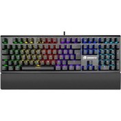 Resim GameBooster G908 Bolt Rainbow Aydınlatmalı Red Switch Mekanik Bileklikli Oyun Klavyesi 