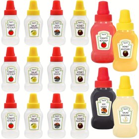 Resim 12 adet, Minik Sos Şişeleri, Minik Ketçap Şişeleri, Sos Sıkma Şişesi, Plastik Taşınabilir Kaplar Şişe Ofis Öğle Yemeği Kutusu Piknik Yağ Soya Sosu Bal Salata Sosu, Baharat Şişesi, Mutfak Araçları, Apartman Gereçleri 