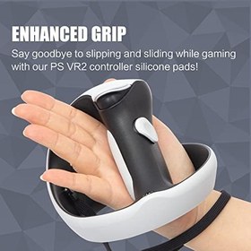 Resim NANANINO Anti-Slip Silicone Pads for PS VR2 Controller, Soft and Comfortable PS VR2 Controller Trigger Extender Grips - White 