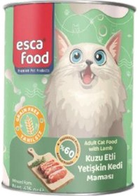 Resim Esca Food Kuzu Etli Yetişkin Kedi Konserve Maması 415gr 