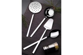 Resim Feyza Design Paslanmaz Çelik Mutfak Seti, 4 Parça, Kepçe, Kevgir, Spatula, Servis Takımı 