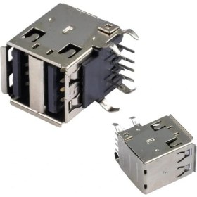 Resim IC-265E USB 2.0 Şase A Dişi Ikili Dik Montaj 8 Pin Oto Teyp USB 
