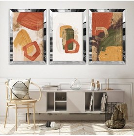 Resim Soyut Desen Şekiller Gold Pleksi Kenar Mdf Tablo 