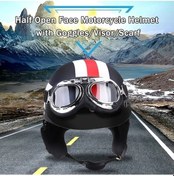 Resim Ankatek Gözlüklü Yarım Motosiklet Kaskı - Güvenli Ve Komfortlu Tasarım Çok Renkli - 2xl Çok Renkli 