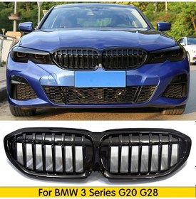 Resim Bmw 3 Serisi G20 Piano Black Ön Panjur M3 Izgara Böbrek 