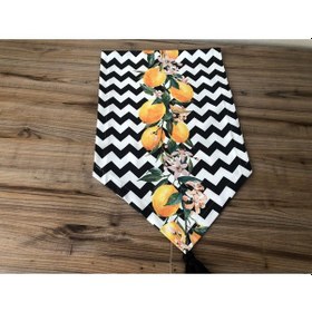 Resim Zigzag Üzerine Limon Desenli Runner Çok Renkli 