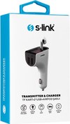 Resim S-link SL-BT245 5V 3.1A / 5V 1A Bluetooth Kulaklık ve TF+USB Fm Transmitter 