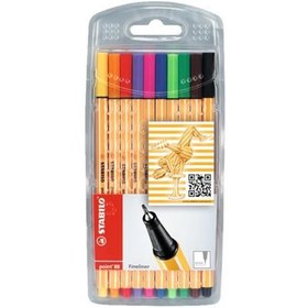 Resim Stabilo Keçe Uçlu İnce Kalem 88 Point 0.4 MM Karışık Renk 10 LU Askılı 88 