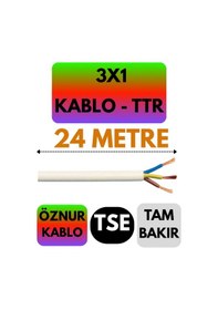 Resim Öznur 3x1 Ttr Kablo Beyaz Metre Seçenekli - 24 Metre 