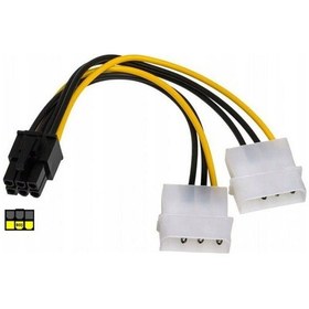 Resim 30 cm pci express to 2x 4 pin molex erkek kablo 6 pin pci exp 2x 4 pin erkek molex 30 cm power kablo 
