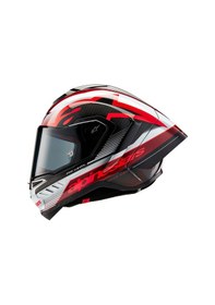 Resim Alpinestars Supertech R10 Carbon Team Spor Motosiklet Kaskı Siyah Kırmızı Beyaz 